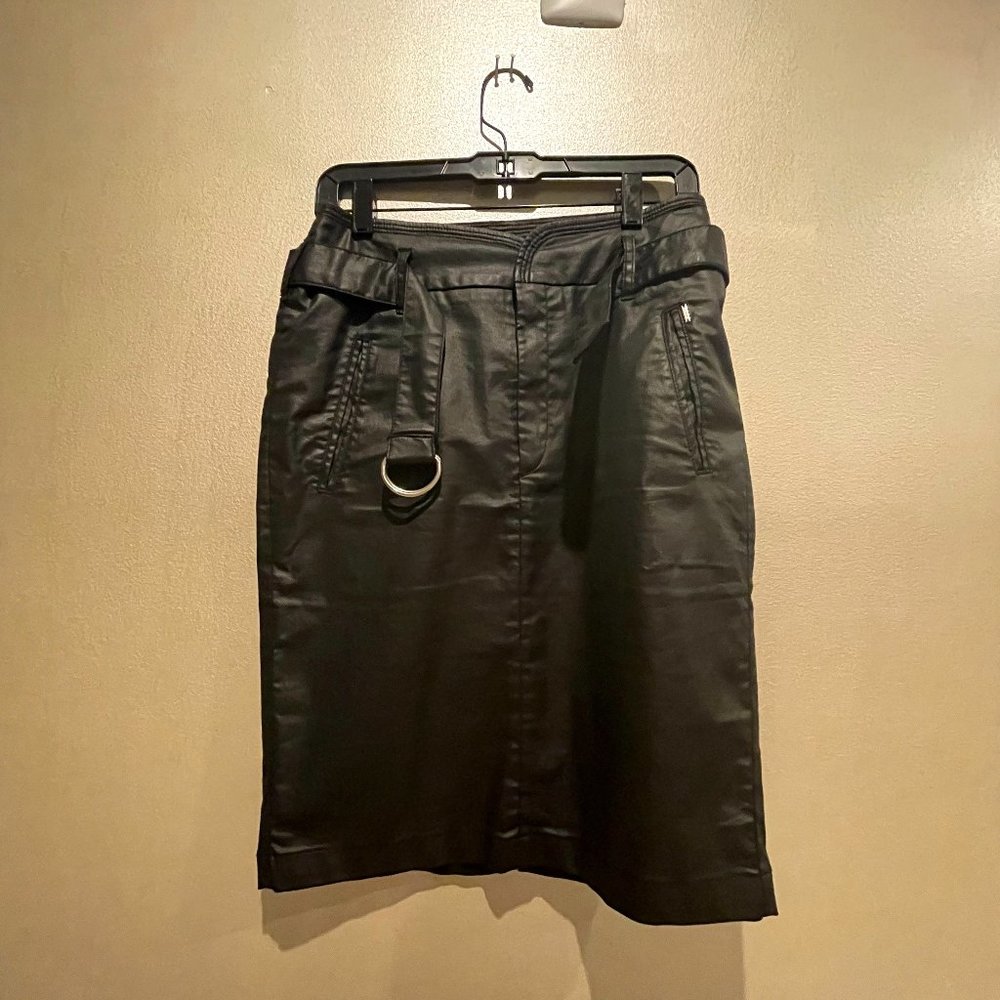 IKKS LIMITED EDITION DISTRESSED FABRIC PENCIL SKIRt (38)